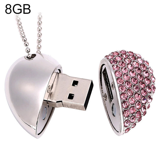 Heart Shaped Diamond Jewelry USB Flash Disk, Special for Valentines Day Gifts (8GB) -  by buy2fix | Online Shopping UK | buy2fix