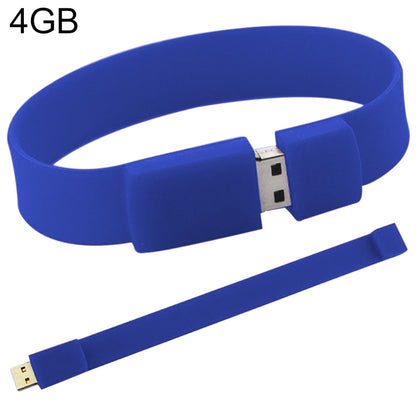 4GB Silicon Bracelets USB 2.0 Flash Disk(Dark Blue) - USB Flash Drives by buy2fix | Online Shopping UK | buy2fix