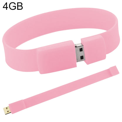 4GB Silicon Bracelets USB 2.0 Flash Disk(Pink) - USB Flash Drives by buy2fix | Online Shopping UK | buy2fix