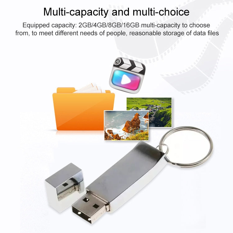 Metallic on Key Ring Style USB 2.0 Flash Disk (8GB) - USB Flash Drives by buy2fix | Online Shopping UK | buy2fix