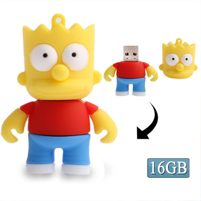 The Simpsons Bart  Shape Silicone USB2.0 Flash disk, Special for All Kinds of Festival Day Gifts (16GB) - USB Flash Drives by buy2fix | Online Shopping UK | buy2fix