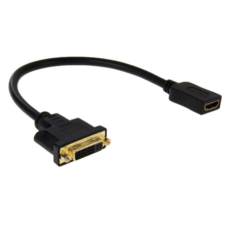 30cm HDMI Female to DVI 24+5 Pin Female Adapater Cable(Black) - Converter by buy2fix | Online Shopping UK | buy2fix