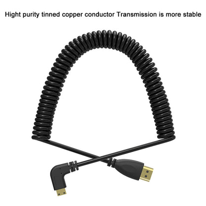 1.4 Version Gold Plated Mini HDMI Male to HDMI Male Coiled Cable, Support 3D / Ethernet, Length: 0.6m-2m - Computer & Networking by buy2fix | Online Shopping UK | buy2fix