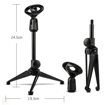 Extendable Adjustable Microphone Tripod Desktop Stand, Height: 19.5-24.5cm, For Live Broadcast, Show, KTV, etc - Consumer Electronics by buy2fix | Online Shopping UK | buy2fix