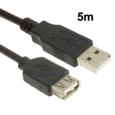 USB 2.0 AM to AF Extension Cable, Length: 5m(Black) - USB Cable by buy2fix | Online Shopping UK | buy2fix