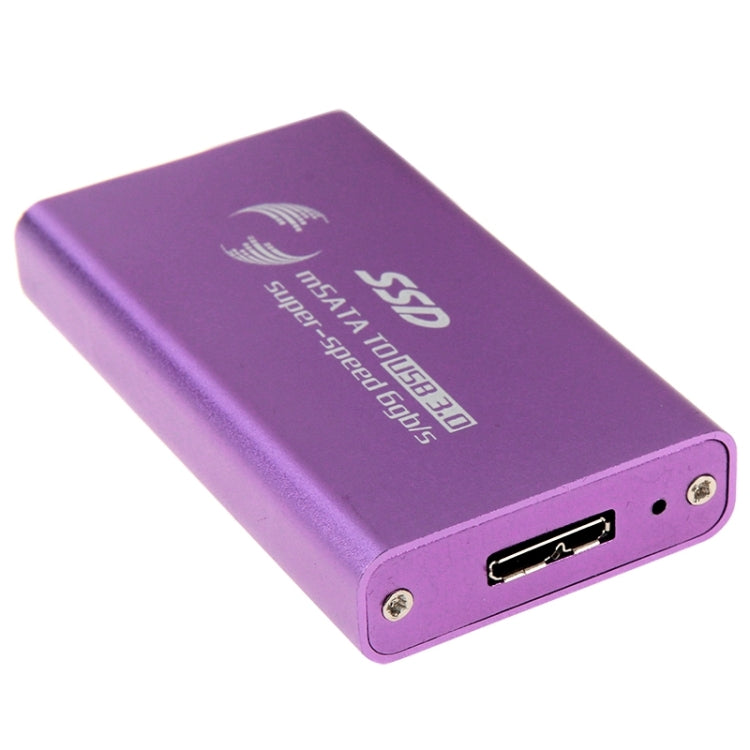 6gb/s mSATA Solid State Disk SSD to USB 3.0 Hard Disk Case(Purple) - HDD Enclosure by buy2fix | Online Shopping UK | buy2fix