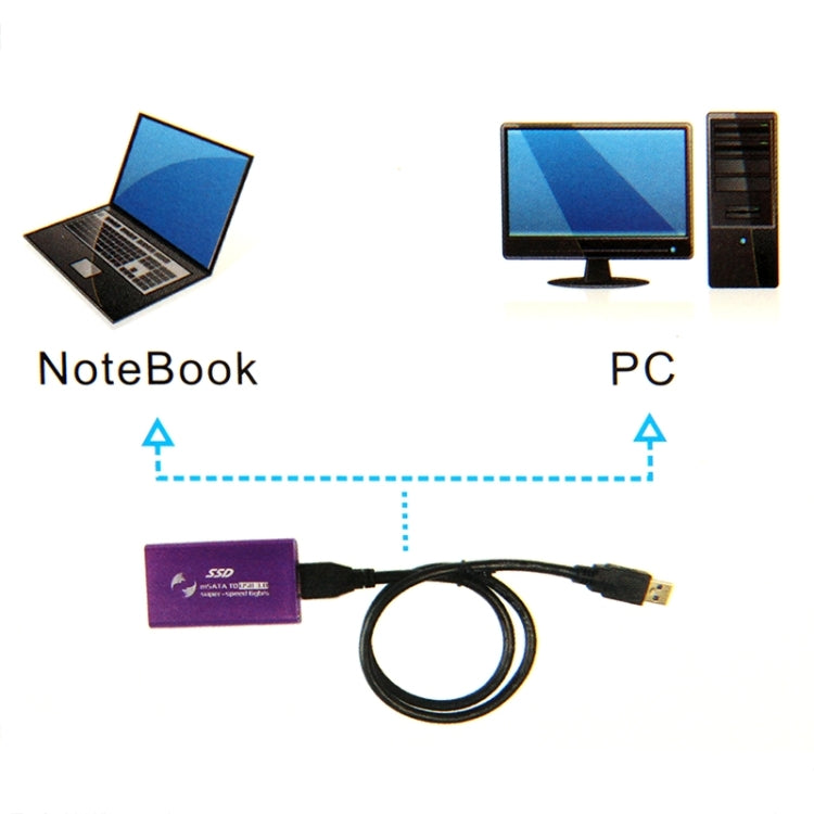 6gb/s mSATA Solid State Disk SSD to USB 3.0 Hard Disk Case(Gold) - HDD Enclosure by buy2fix | Online Shopping UK | buy2fix