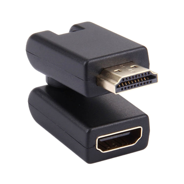 HDMI 19 Pin Male to Female 360 Degree SWIVEL Adaptor (Gold Plated)(Black) - Adapter by buy2fix | Online Shopping UK | buy2fix