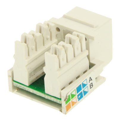 Networking RJ45 Cat6 Jack Module Connector Adapter (Normal Quality)(White) - Lan Cable and Tools by buy2fix | Online Shopping UK | buy2fix