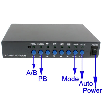 Quad Split Mode VGA(Black) - Security by buy2fix | Online Shopping UK | buy2fix