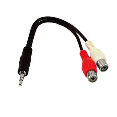 2 RCA Female to 3.5 MM Male Jack Audio Y Cable, Length: 20cm - RCA Cable by buy2fix | Online Shopping UK | buy2fix