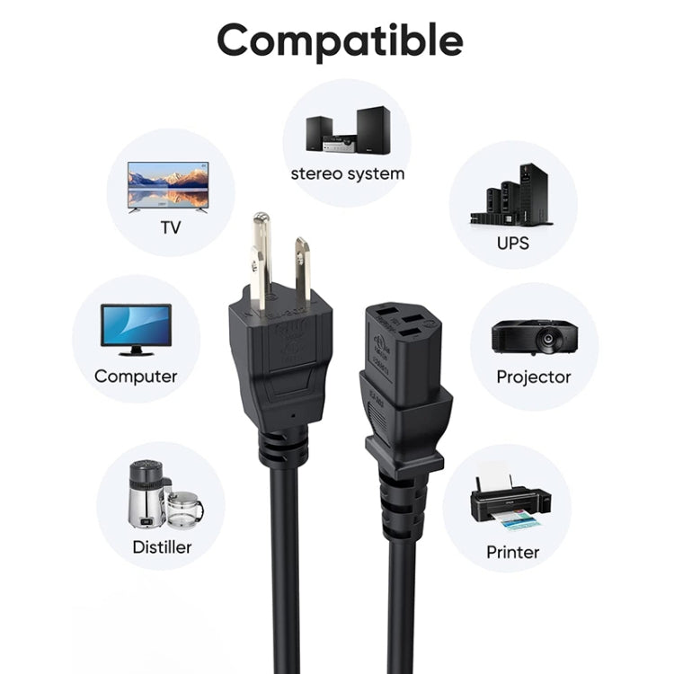 High Quality 3 Prong Style US Notebook AC Power Cord, Length: 1.8m - Computer & Networking by buy2fix | Online Shopping UK | buy2fix