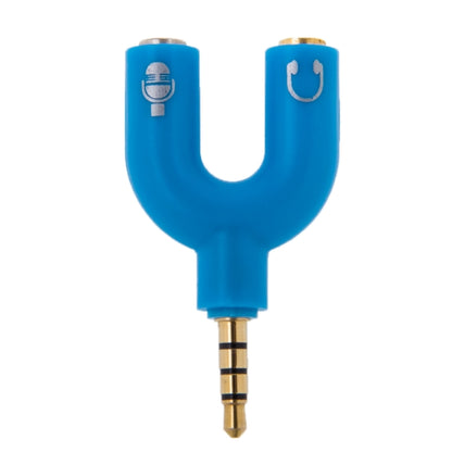 3.5mm Stereo Male to 3.5mm Headphone & Mic Female Splitter Adapter(Blue) - Splitter Adapter by buy2fix | Online Shopping UK | buy2fix