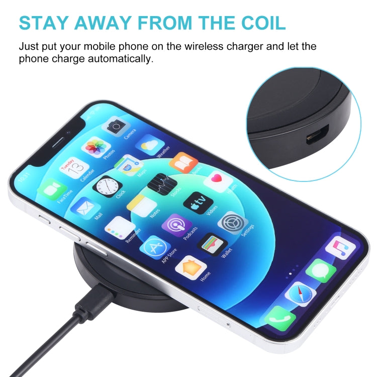 Universal QI Standard Round Wireless Charging Pad(Black) - Wireless Charger by buy2fix | Online Shopping UK | buy2fix