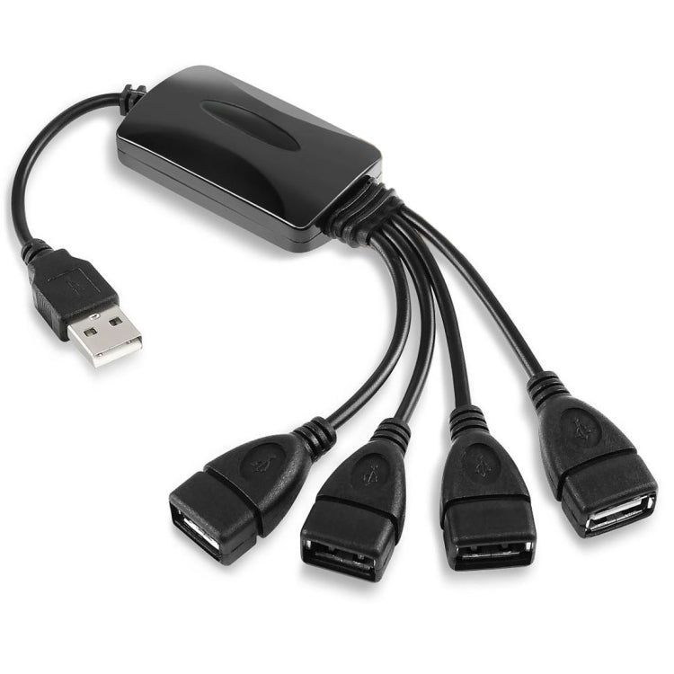 Universal 4 Ports USB 2.0 480Mbps High Speed Cable Hub for PC(Black) - USB 2.0 HUB by buy2fix | Online Shopping UK | buy2fix