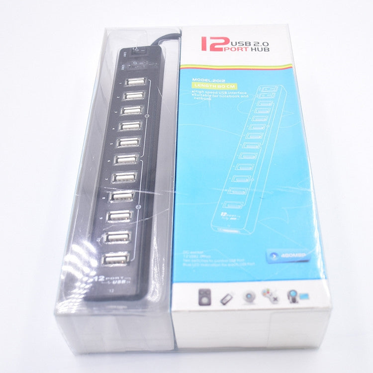 12-Port USB 2.0 HUB，Suitable for Notebook / Netbook(Black) - USB 2.0 HUB by buy2fix | Online Shopping UK | buy2fix