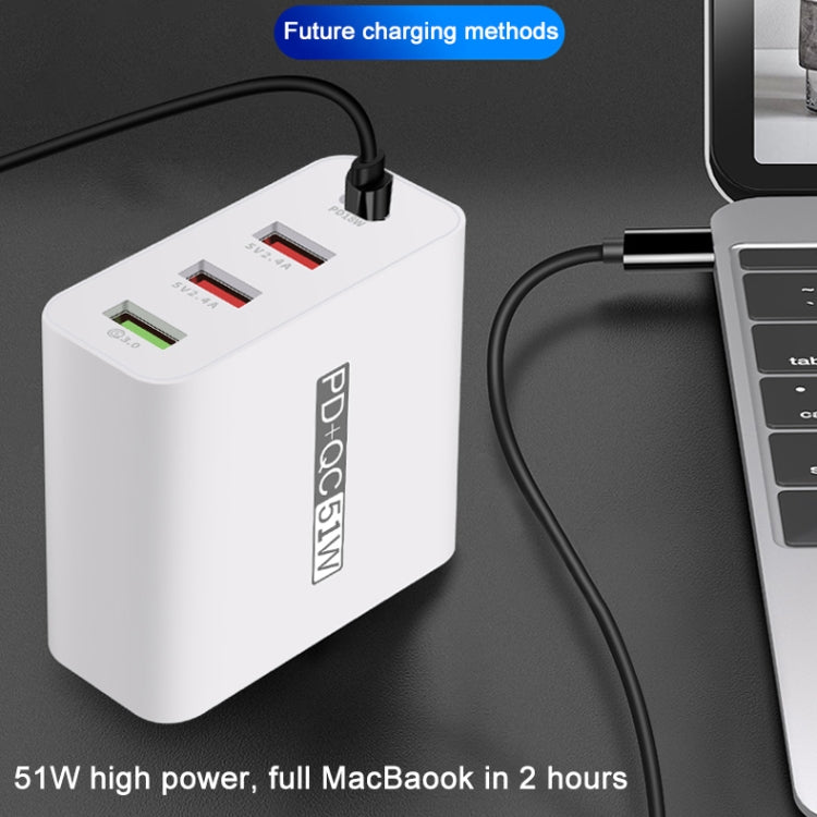 WLX-A6 4 Ports Quick Charging USB Travel Charger Power Adapter, UK Plug - Apple Accessories by buy2fix | Online Shopping UK | buy2fix