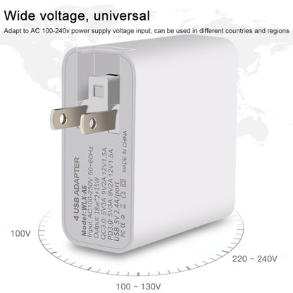 WLX-A6 4 Ports Quick Charging USB Travel Charger Power Adapter, UK Plug - Apple Accessories by buy2fix | Online Shopping UK | buy2fix