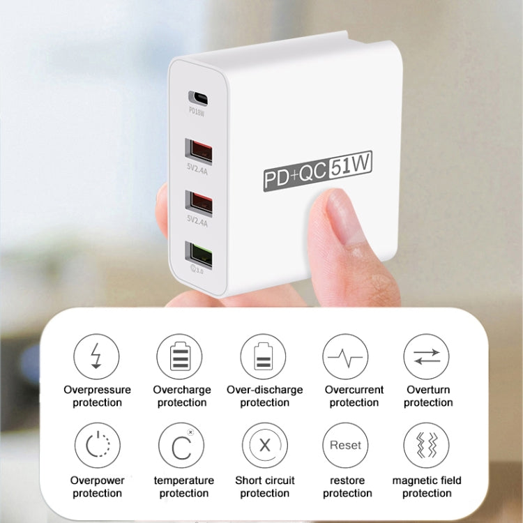 WLX-A6 4 Ports Quick Charging USB Travel Charger Power Adapter, UK Plug - Apple Accessories by buy2fix | Online Shopping UK | buy2fix