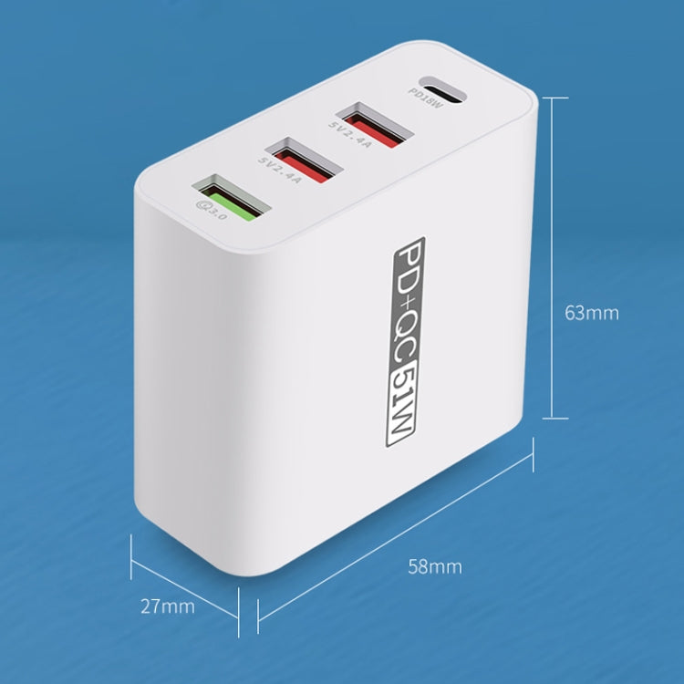 WLX-A6 4 Ports Quick Charging USB Travel Charger Power Adapter, UK Plug - Apple Accessories by buy2fix | Online Shopping UK | buy2fix