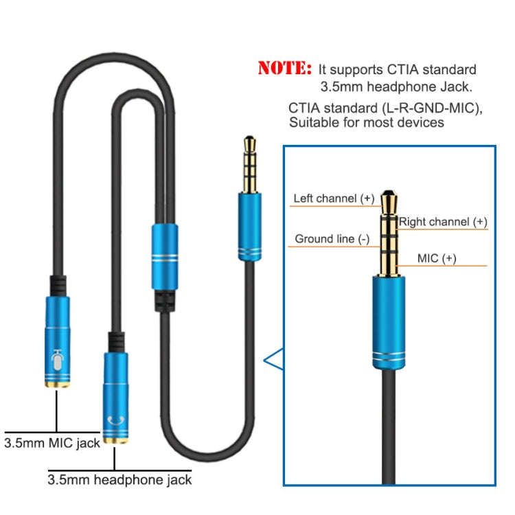 2 in 1 3.5mm Male to Double 3.5mm Female TPE High-elastic Audio Cable Splitter, Cable Length: 32cm(Rose Red) - Cable & Splitter by buy2fix | Online Shopping UK | buy2fix