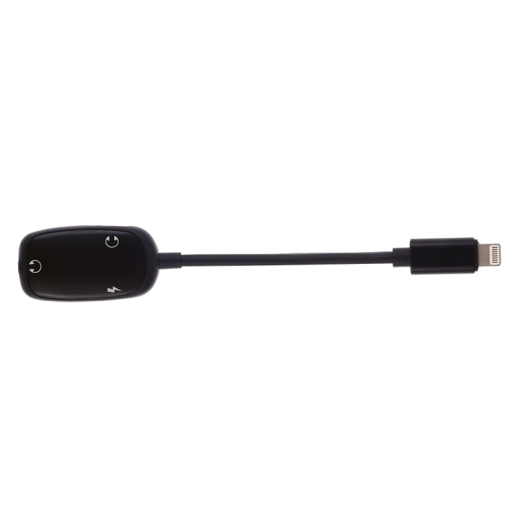 8 Pin to 8 Pin Charging Interface + 8 Pin Earphone Interface + 3.5mm Audio Interface Earphone Adapter(Black) - Earphone Adapter by buy2fix | Online Shopping UK | buy2fix