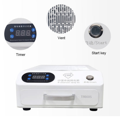 TBK 605 100W Mini UV Curing Lamp Box 48 LEDs Curved Surface Screen UV Curing Box, EU Plug - Others by TBK | Online Shopping UK | buy2fix