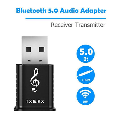 MSD168 2 in 1 Bluetooth Transmitter Receiver Mini 3.5mm AUX Stereo Wireless Bluetooth 5.0 Adapter For Car TV PC MP3 - Apple Accessories by buy2fix | Online Shopping UK | buy2fix