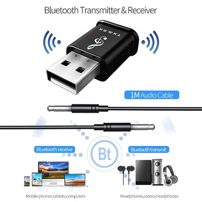 MSD168 2 in 1 Bluetooth Transmitter Receiver Mini 3.5mm AUX Stereo Wireless Bluetooth 5.0 Adapter For Car TV PC MP3 - Apple Accessories by buy2fix | Online Shopping UK | buy2fix