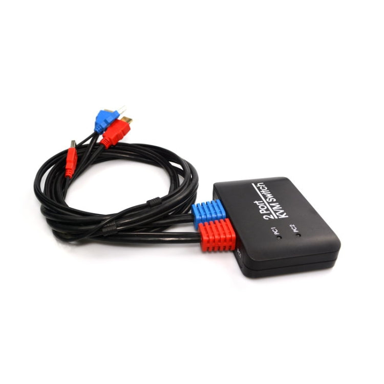 2 Ports USB HDMI KVM Switch Switcher with Cable for Monitor, Keyboard, Mouse, HDMI Switch, Support U Disk Read - Switch by buy2fix | Online Shopping UK | buy2fix