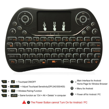 I8 Max 2.4GHz Mini Wireless Keyboard with Touchpad Rechargeable Fly Air Mouse Smart Game 7-color Backlit -  by buy2fix | Online Shopping UK | buy2fix