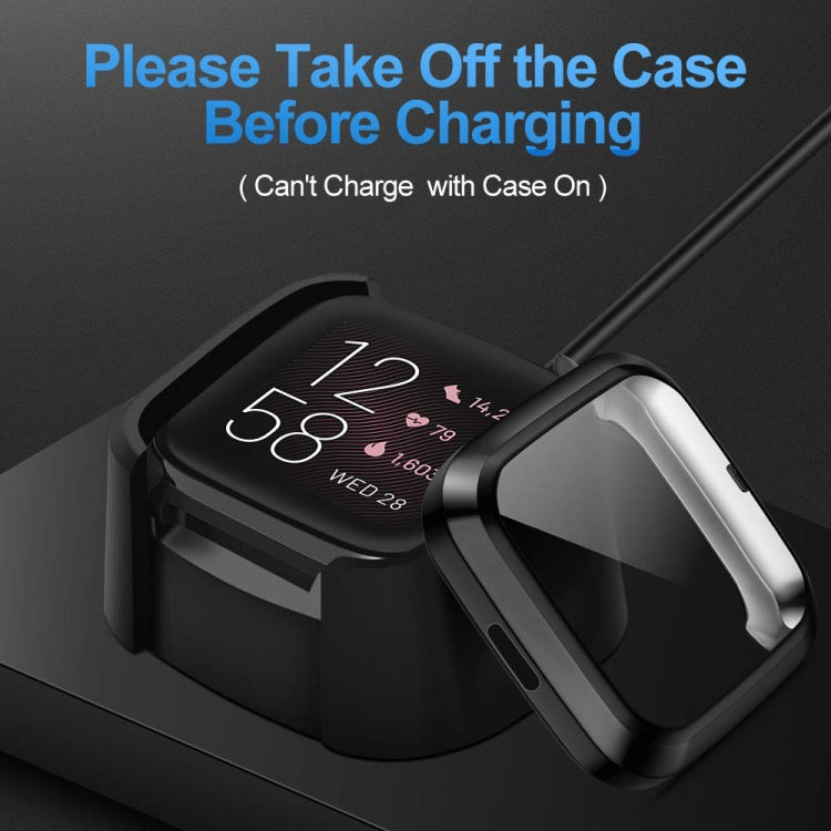For Fitbit versa 2 Plating TPU All-inclusive Protective Shell(Black) - Smart Wear by buy2fix | Online Shopping UK | buy2fix