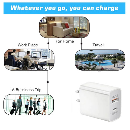 SDC-18W 18W PD + QC 3.0 USB Dual Fast Charging Universal Travel Charger, EU Plug - Mobile Accessories by buy2fix | Online Shopping UK | buy2fix