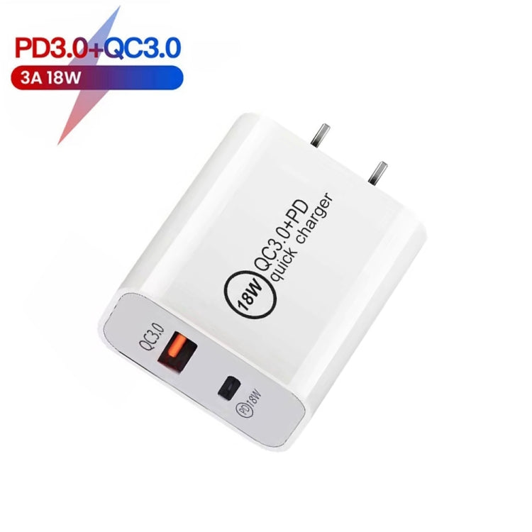 SDC-18W 18W PD + QC 3.0 USB Dual Fast Charging Universal Travel Charger, US Plug - Mobile Accessories by buy2fix | Online Shopping UK | buy2fix