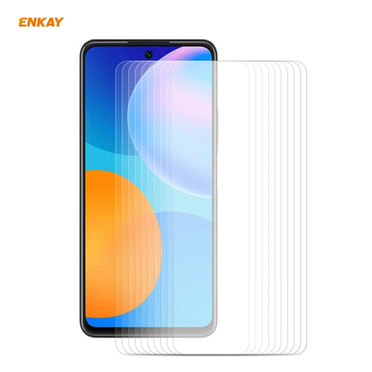 For Huawei P Smart 2021 10 PCS ENKAY Hat-Prince 0.26mm 9H 2.5D Curved Edge Tempered Glass Film - Huawei Tempered Glass by PINWUYO | Online Shopping UK | buy2fix