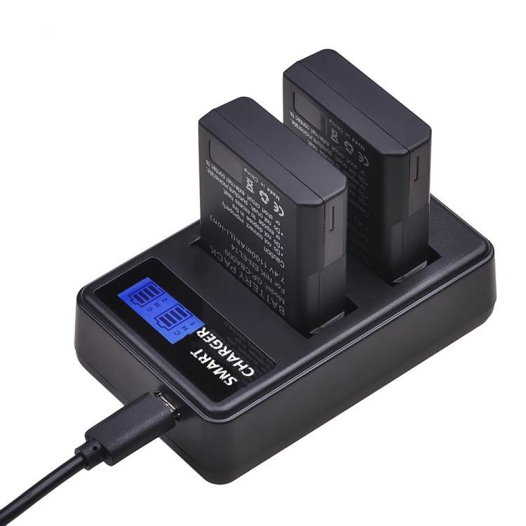 For Nikon EN-EL14/EN-EL14a Smart LCD Display USB Dual-Channel Charger - Camera Accessories by buy2fix | Online Shopping UK | buy2fix