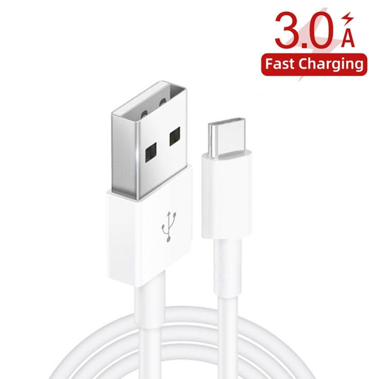 YSY-310QC18W QC3.0 Dual Port USB Car Charger + 3A USB to USB-C / Type-C Data Cable, Cable Length: 1m(White) - Car Charger by buy2fix | Online Shopping UK | buy2fix