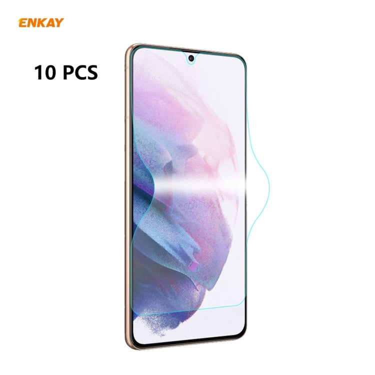 For Samsung Galaxy S21 5G 10 PCS ENKAY Hat-Prince 0.1mm 3D Full Screen Protector Explosion-proof Hydrogel Film - Mobile Accessories by ENKAY | Online Shopping UK | buy2fix