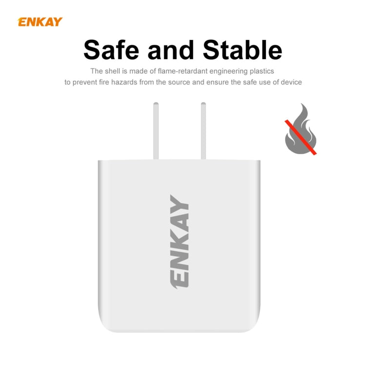 ENKAY Hat-Prince 20W PD Type-C + QC 3.0 USB Fast Charging Travel Charger Power Adapter with Fast Charge Data Cable, US Plug(With Micro USB Cable) - Apple Accessories by ENKAY | Online Shopping UK | buy2fix