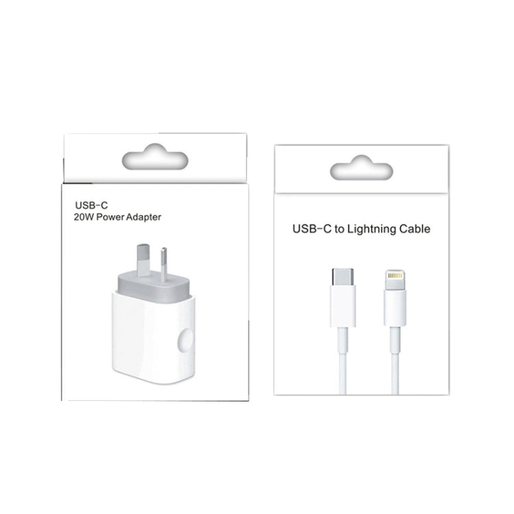 20W PD 3.0 Travel Fast Charger Power Adapter with USB-C / Type-C to 8 Pin Fast Charge Data Cable, AU Plug(2m) - Apple Accessories by buy2fix | Online Shopping UK | buy2fix