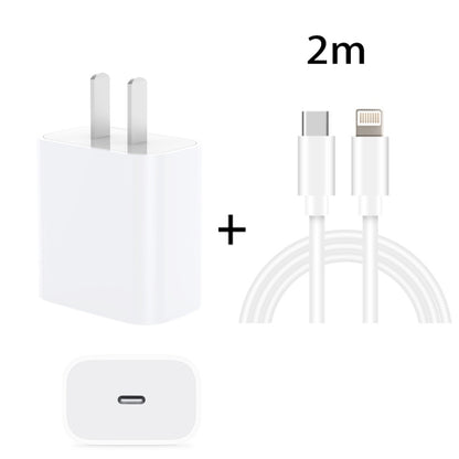 PD 20W Single USB-C / Type-C Port Travel Charger + 3A PD3.0 USB-C / Type-C to 8 Pin Fast Charge Data Cable Set, US Plug 2m - Apple Accessories by buy2fix | Online Shopping UK | buy2fix