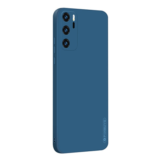 For Huawei P40 PINWUYO Sense Series Liquid Silicone TPU Mobile Phone Case(Blue) - Huawei Cases by PINWUYO | Online Shopping UK | buy2fix