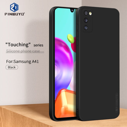 For Samsung Galaxy A41 PINWUYO Touching Series Liquid Silicone TPU Shockproof Case(Black) - Galaxy Phone Cases by PINWUYO | Online Shopping UK | buy2fix