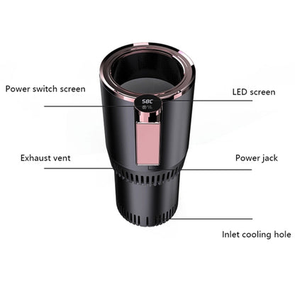 2-in-1 Smart Car Cup Cooler Outdoor Travel Heater Portable Auto Mini Refrigerator 12V Cooling Heating Cup and Drink Holder(Black) - In Car by buy2fix | Online Shopping UK | buy2fix