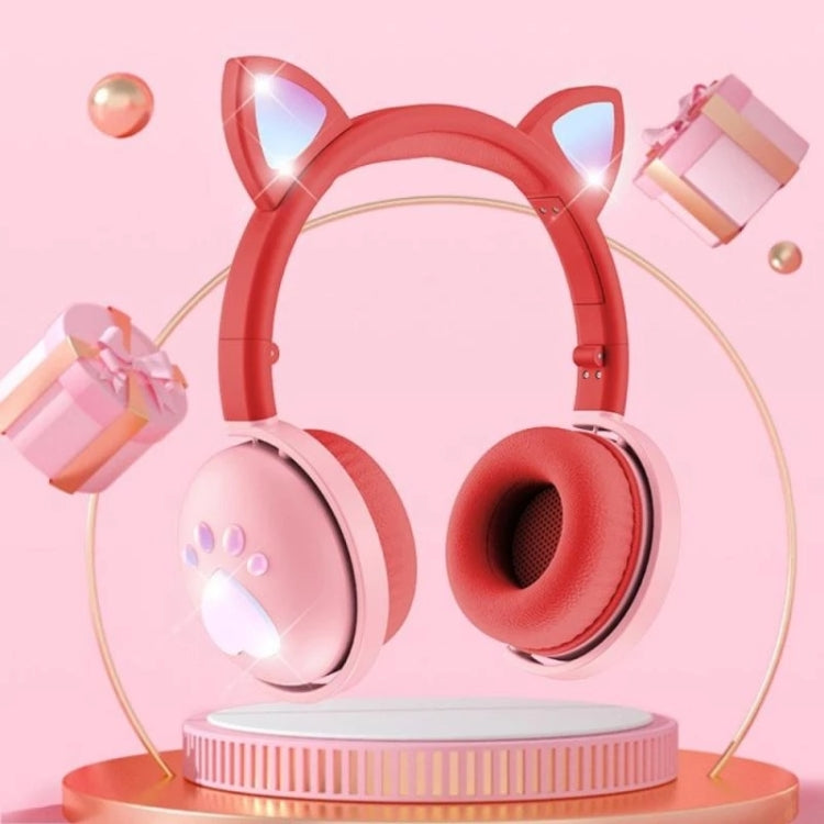 BK9 HiFi 7.1 Surround Sound Cat Claw Luminous Cat Ear Bluetooth Gaming Headset with Mic(Pink) - Multimedia Headset by buy2fix | Online Shopping UK | buy2fix