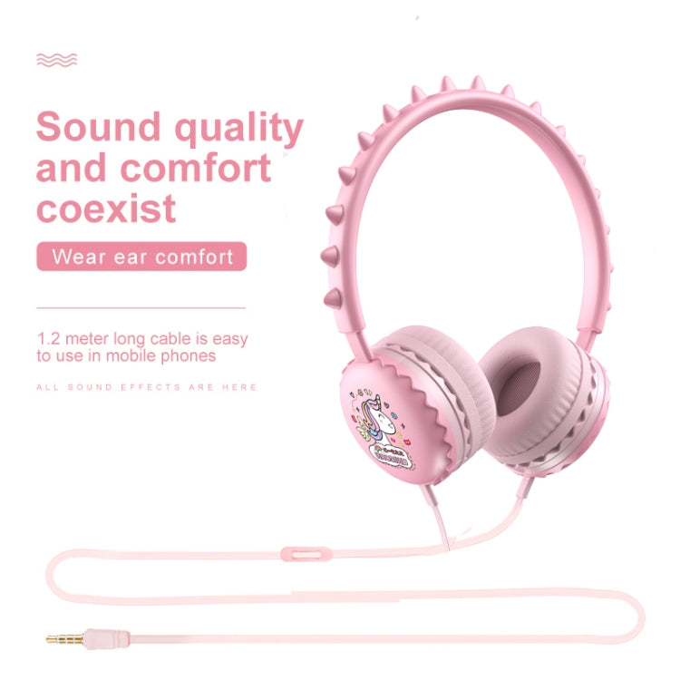 Y19 Cute Cartoon Stereo Music Wired Headphones with Microphone(Cute Dinosaur) - Multimedia Headset by buy2fix | Online Shopping UK | buy2fix