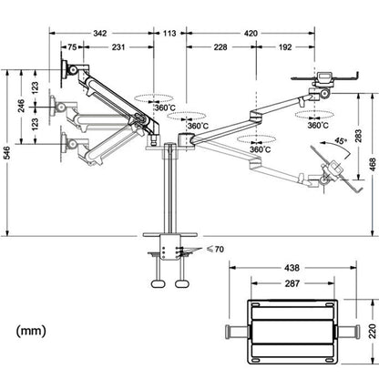 OL-3S Aluminum Height Adjustable Desktop Computer Stand for 17-32 inch and 12-17 inch Monitor(Black) - Computer & Networking by buy2fix | Online Shopping UK | buy2fix