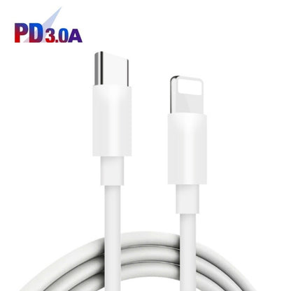 PD25W USB-C / Type-C + QC3.0 USB Dual Ports Fast Charger with USB-C to 8 Pin Data Cable, EU Plug(White) - Apple Accessories by buy2fix | Online Shopping UK | buy2fix