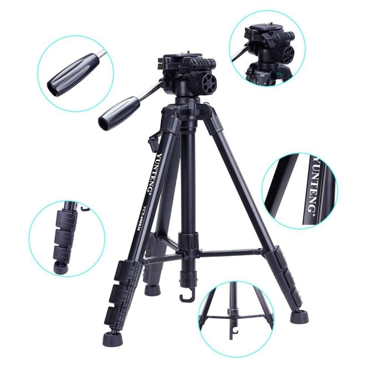 YUNTENG VCT-690 Aluminum Tripod Mount with Fluid Drag Head - Camera Accessories by buy2fix | Online Shopping UK | buy2fix