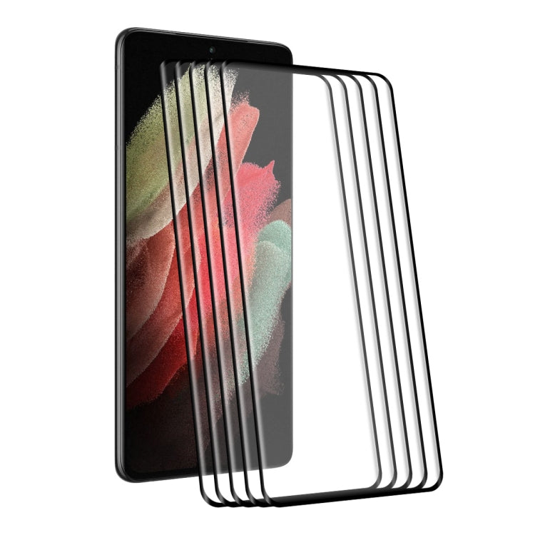 For Samsung Galaxy S21 Ultra 5pcs ENKAY 0.26mm 3D Curved Full Hot Bending Tempered Glass Film - Galaxy S21 Ultra 5G Tempered Glass by ENKAY | Online Shopping UK | buy2fix